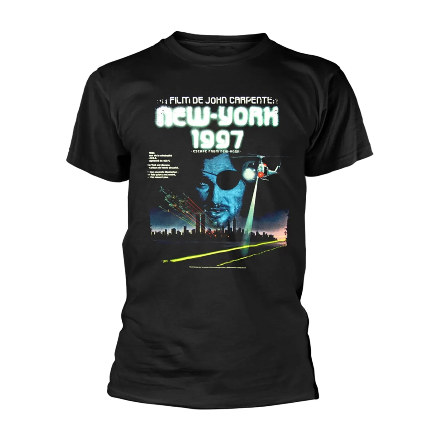 Escape From New York T Shirt - French Poster (Black)