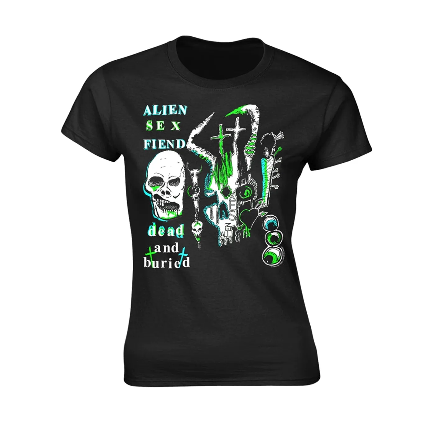 Alien Sex Fiend Women's T Shirt - Dead And Buried