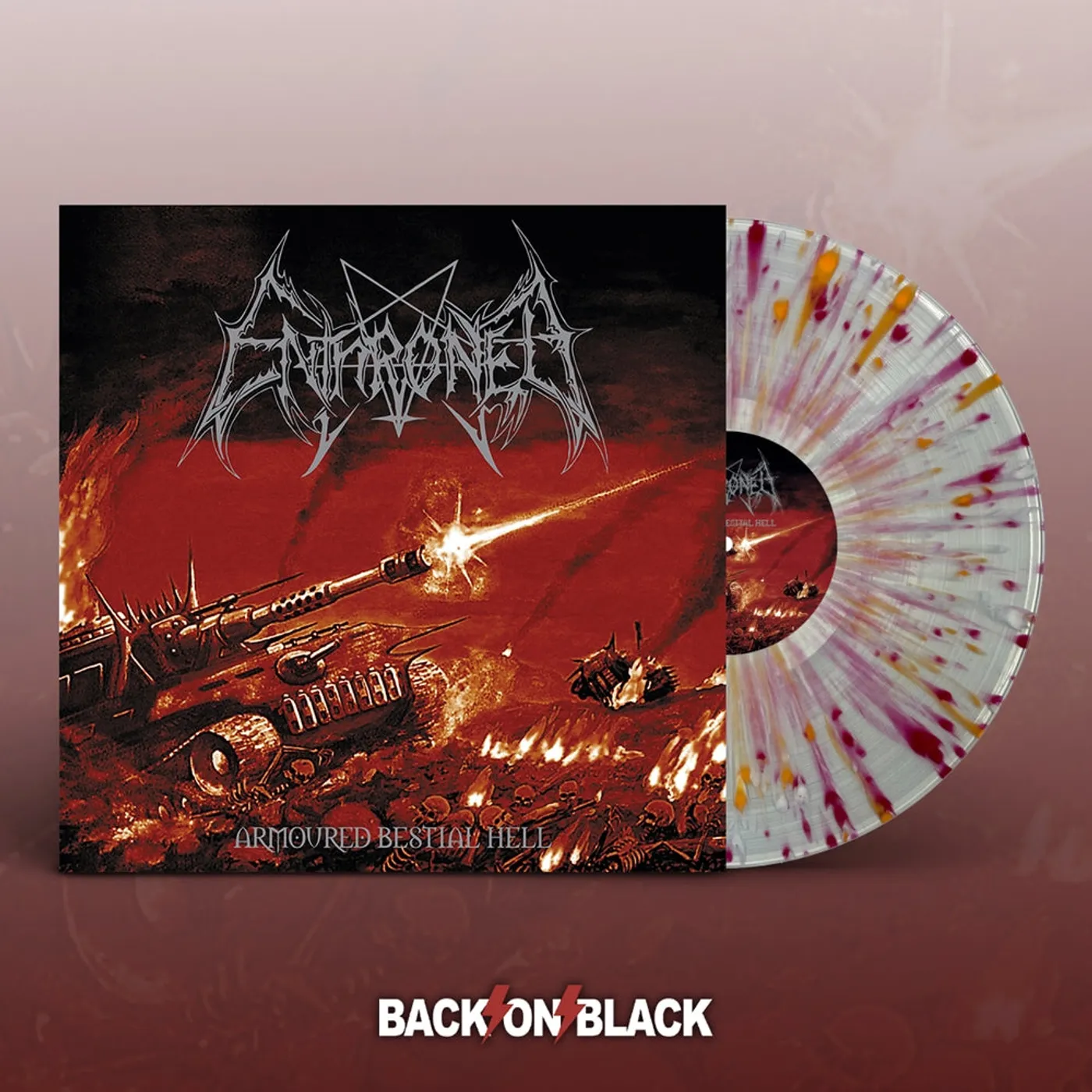 Enthroned LP - Armoured Bestial Hell (Clear W/ Red, Orange & White Splatter Vinyl)