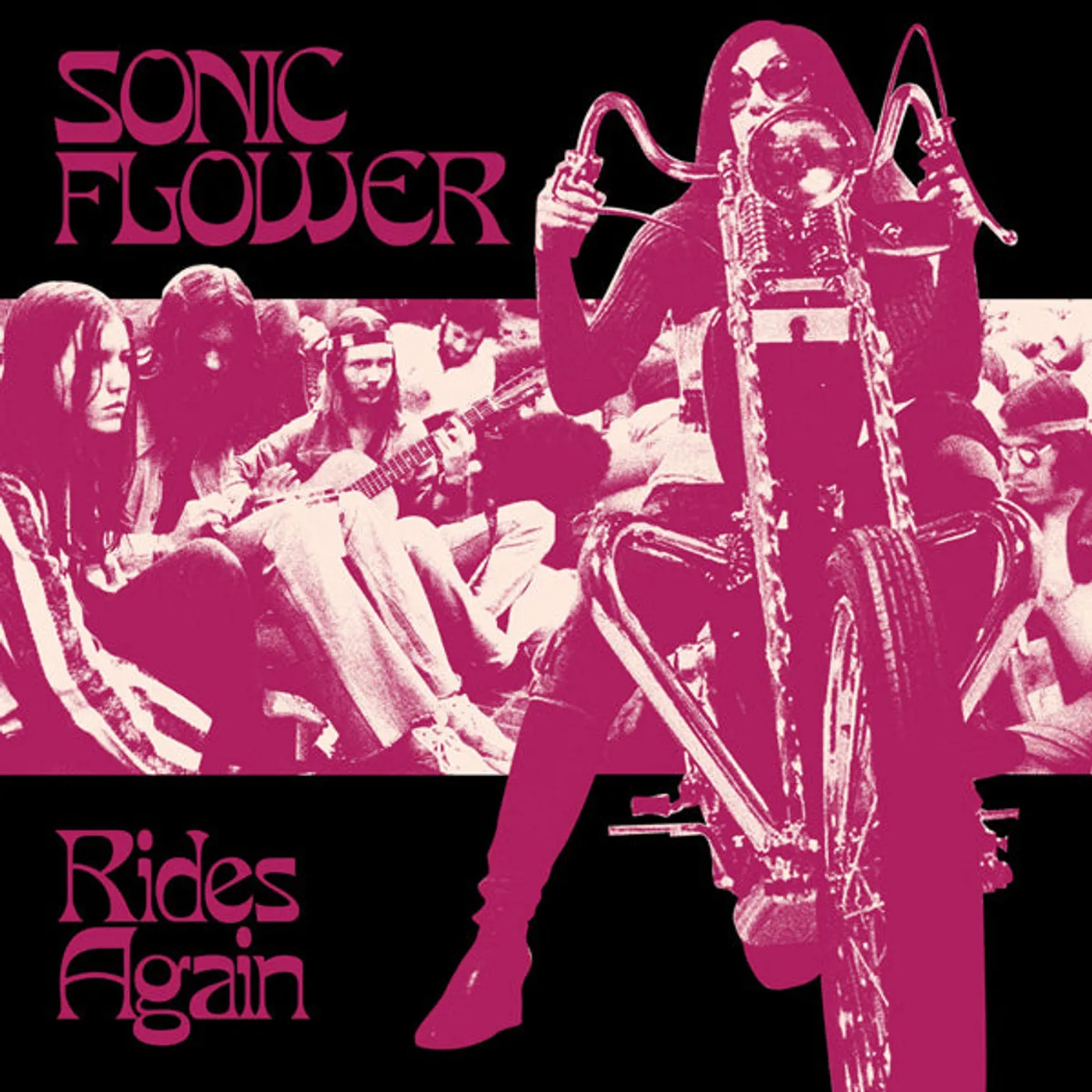 Sonic Flower LP - Rides Again (Striped White/Black/Pink Vinyl)