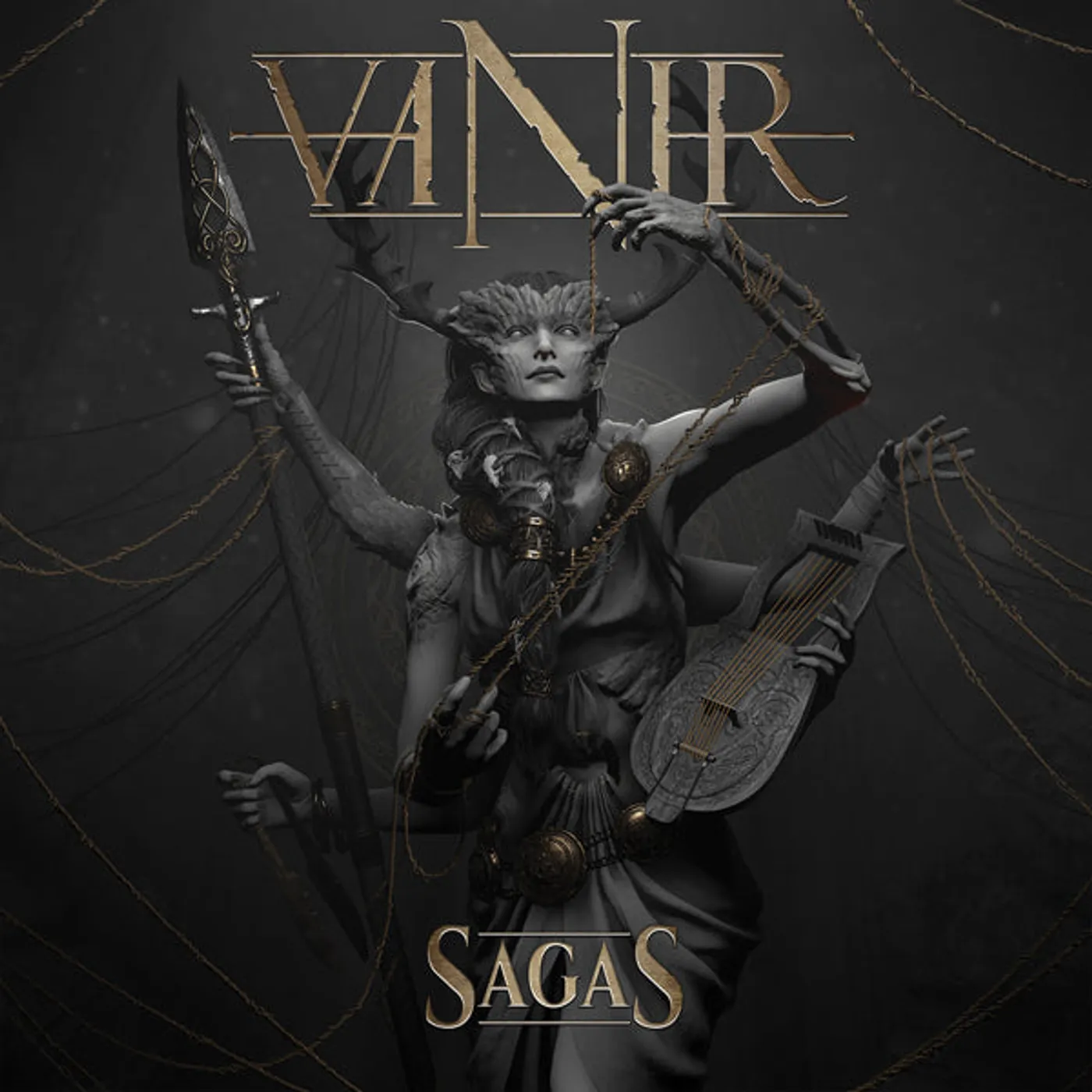 Vanir LP - Sagas (Gold/Black Marcle) (Vinyl)