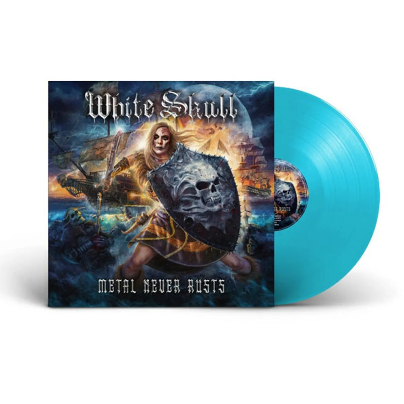 White Skull LP - Metal Never Rusts (Curacao Vinyl)
