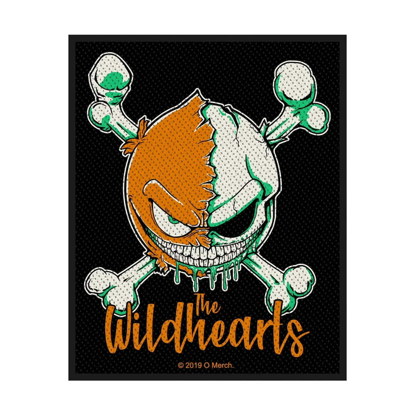 Wildhearts Sew-On Patch - Green Skull (Patch)