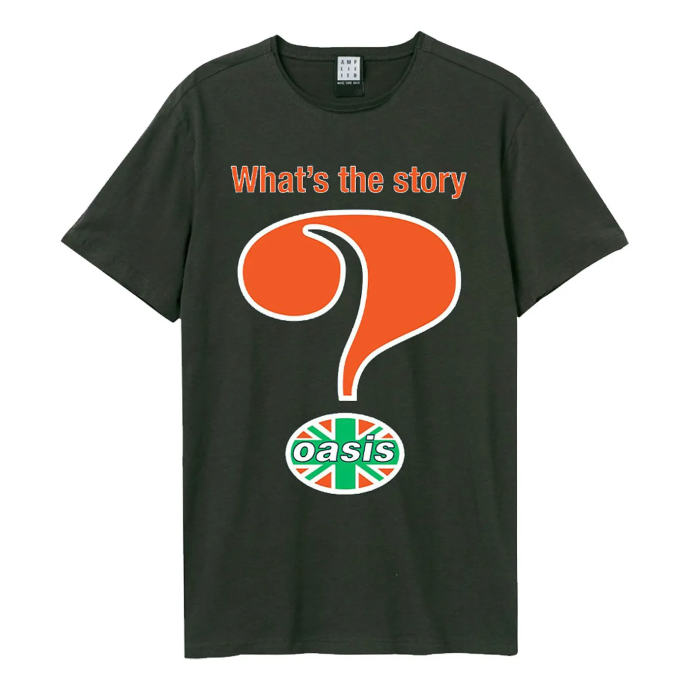 Oasis   T Shirt -  Union Jack Question Mark Amplified Vintage
