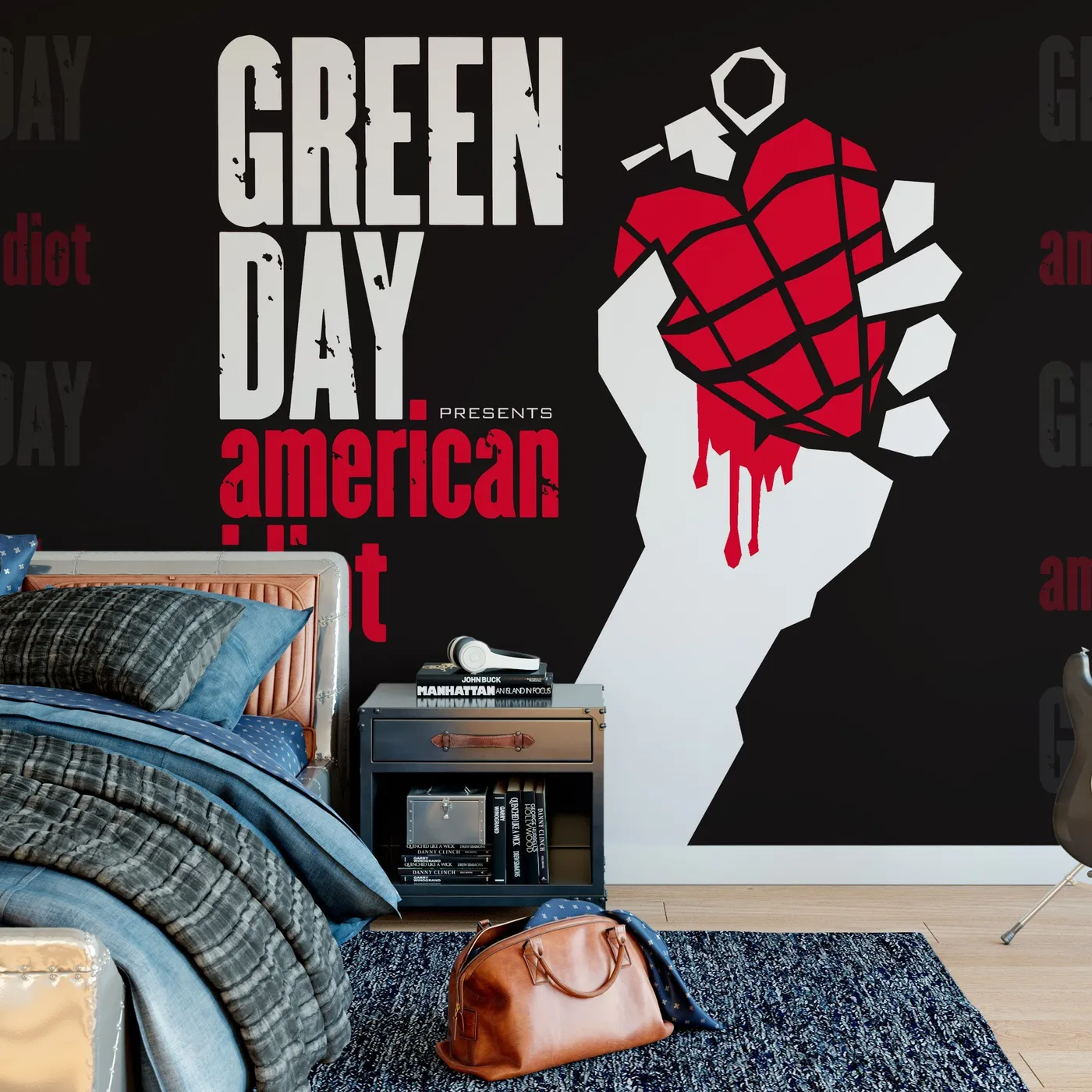 Rock Roll Green Day Mural - American Idiot