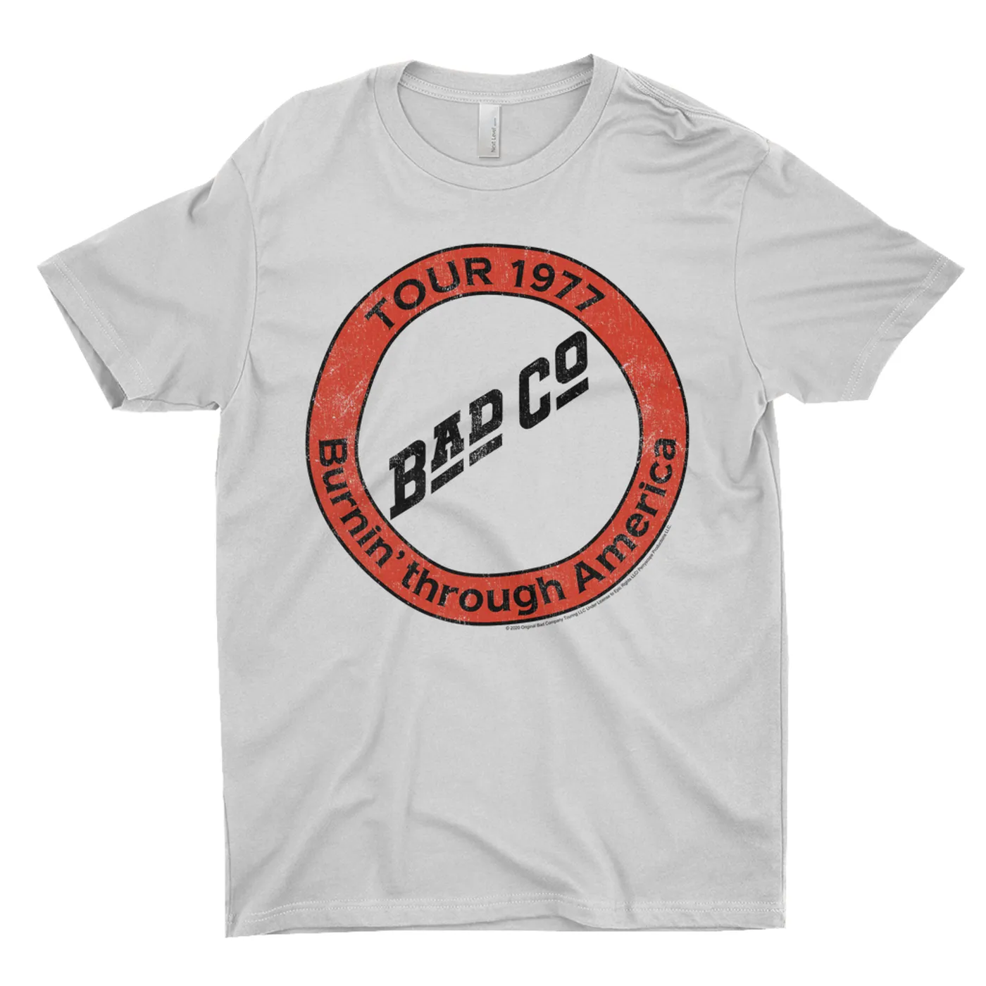 Bad Company T-Shirt | Burnin Through America Tour 1977 Distressed Logo Bad Company Shirt