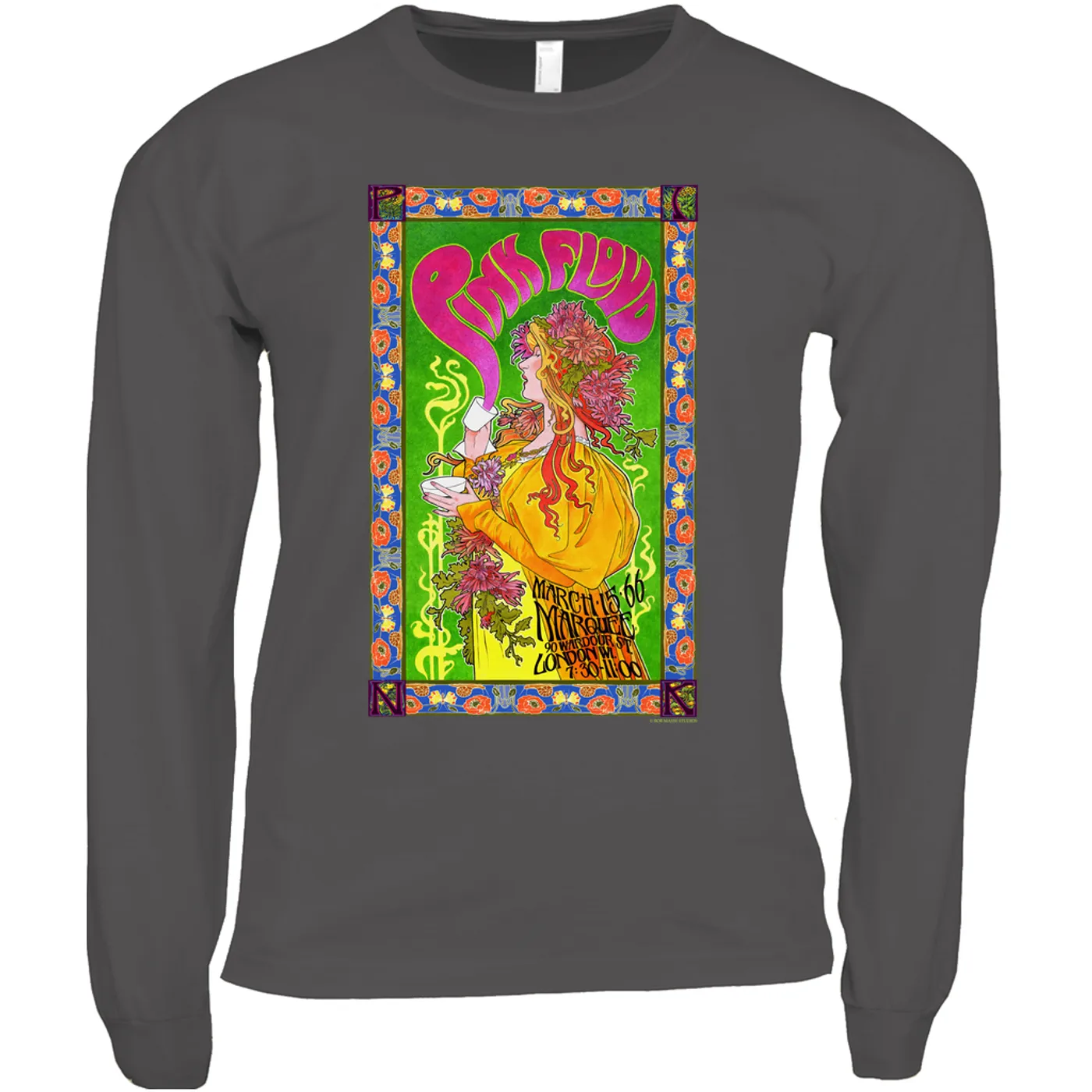 Pink Floyd Long Sleeve Shirt | 1966 Marquee London Concert Poster Pink Floyd Shirt