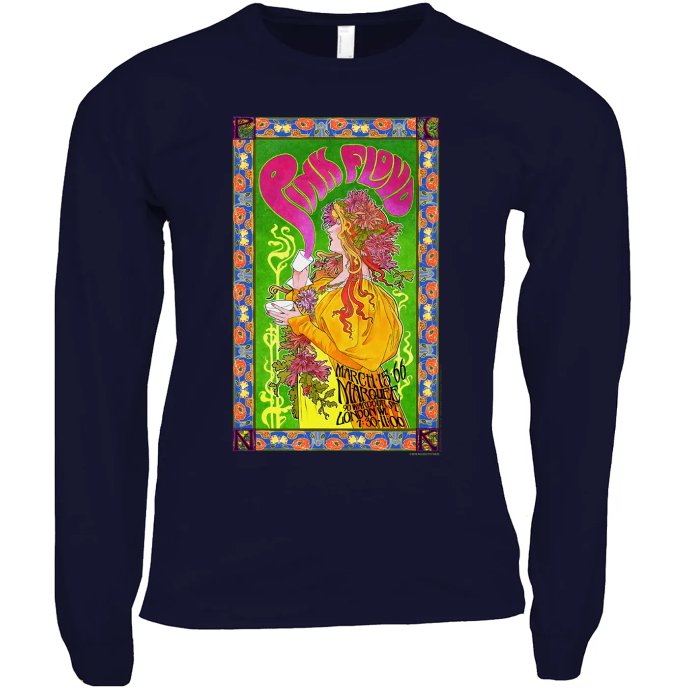 Pink Floyd Long Sleeve Shirt | 1966 Marquee London Concert Poster Pink Floyd Shirt