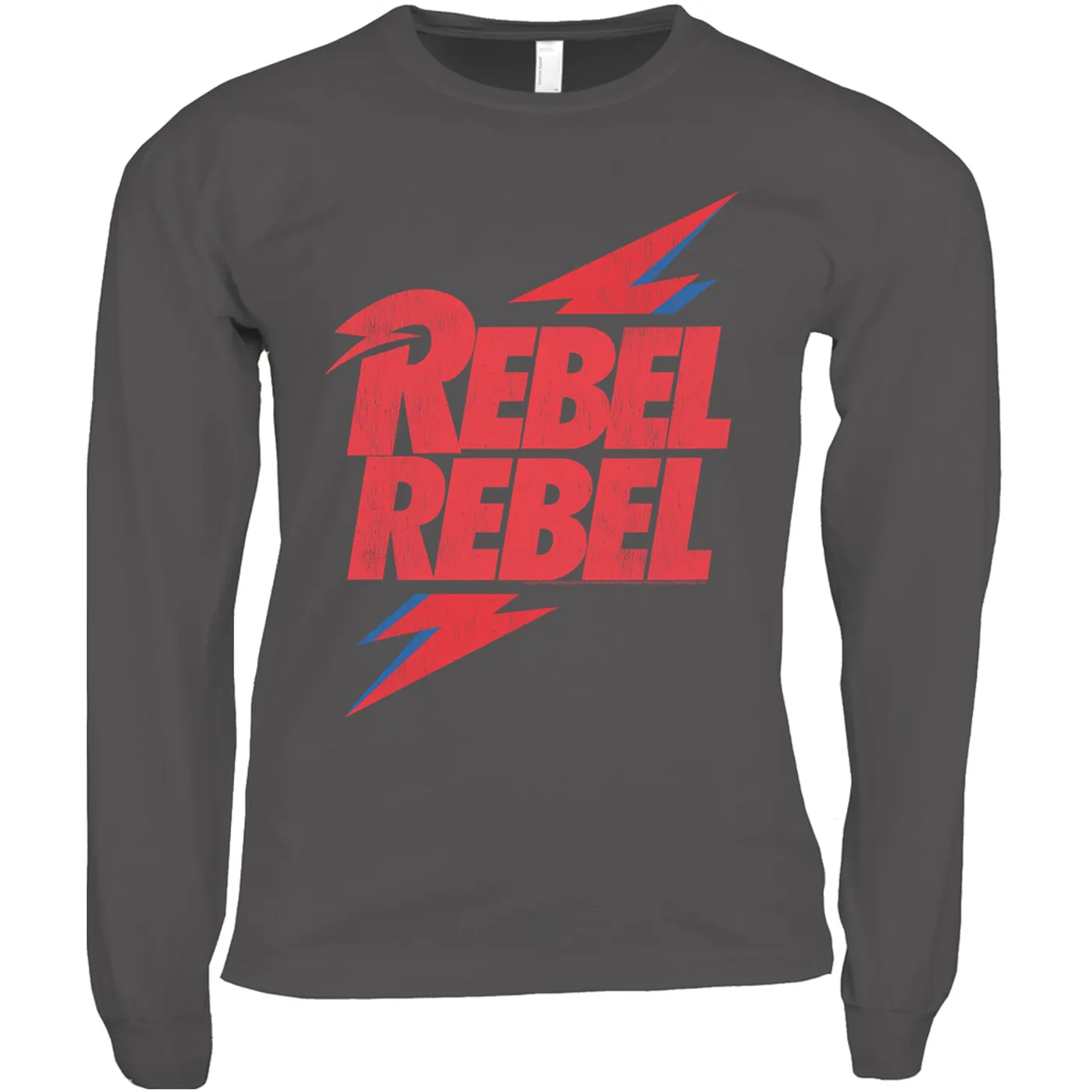 David Bowie Long Sleeve Shirt | Rebel Rebel Lightning Bolt Distressed David Bowie Shirt