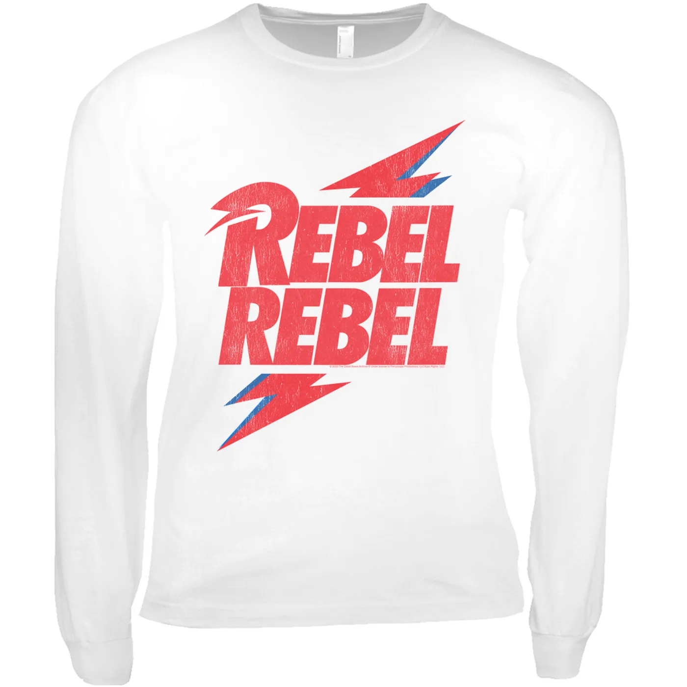David Bowie Long Sleeve Shirt | Rebel Rebel Lightning Bolt Distressed David Bowie Shirt
