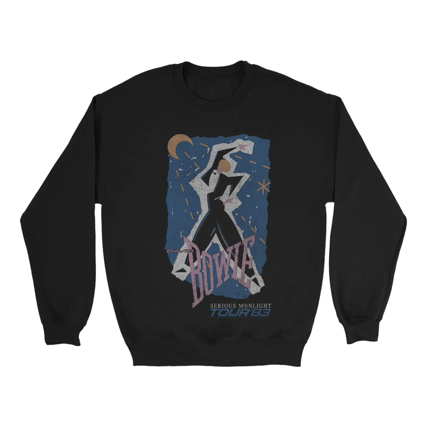 David Bowie Sweatshirt | Serious Moonlight Tour 1983 Design David Bowie Sweatshirt