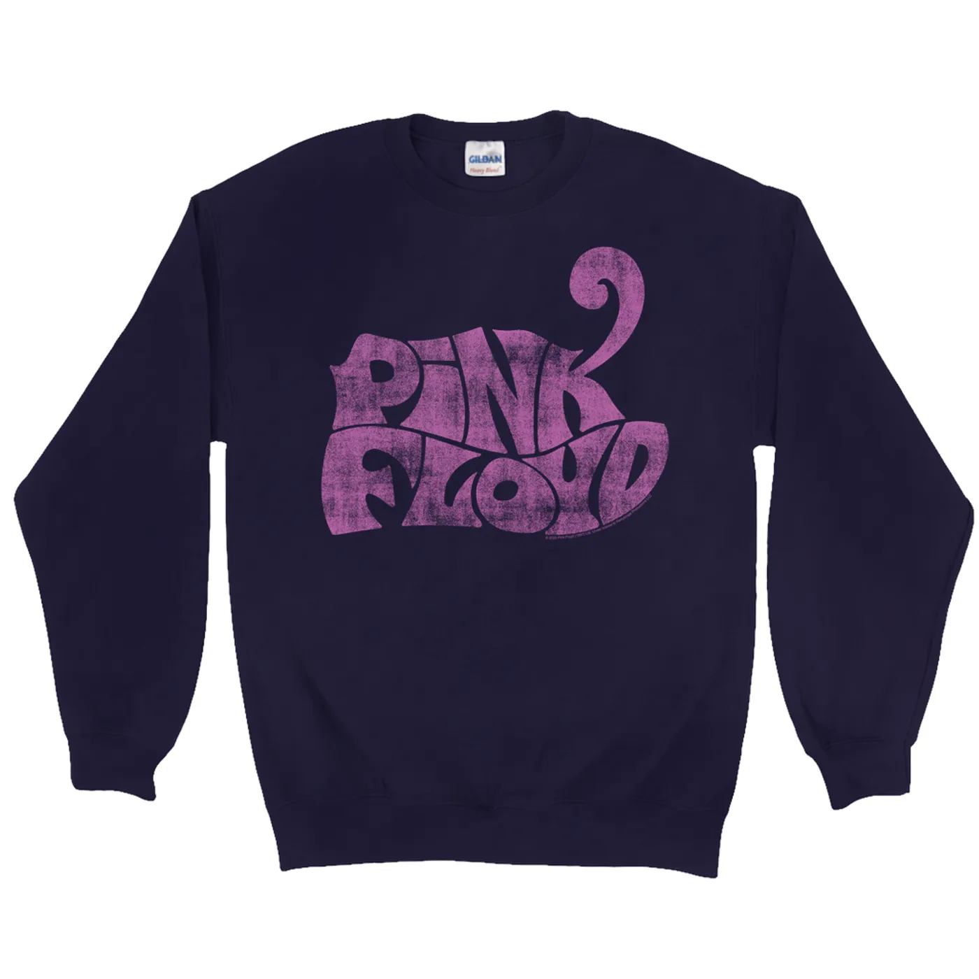 Pink Floyd Sweatshirt | Groovy Logo Distressed Pink Pink Floyd Sweatshirt