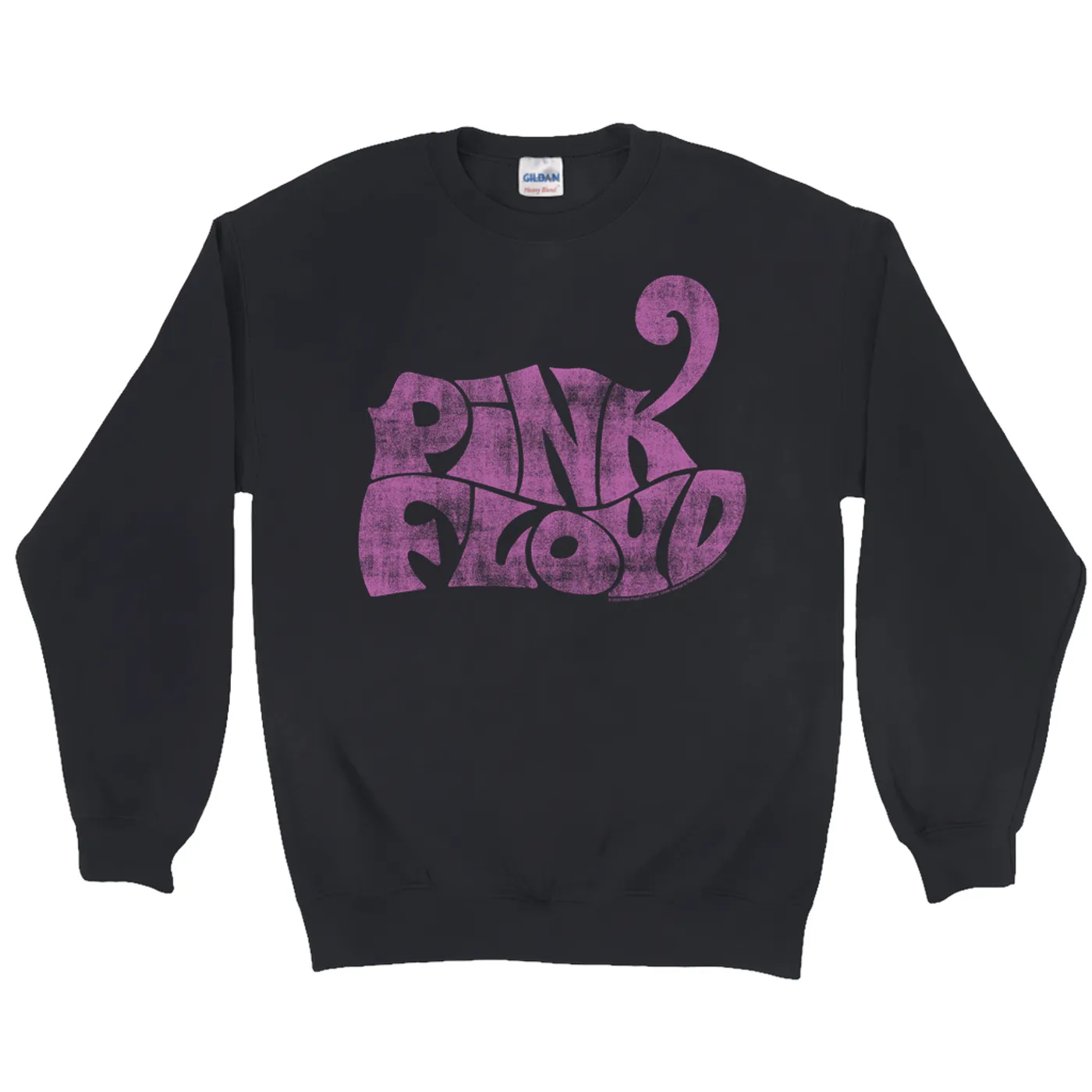 Pink Floyd Sweatshirt | Groovy Logo Distressed Pink Pink Floyd Sweatshirt