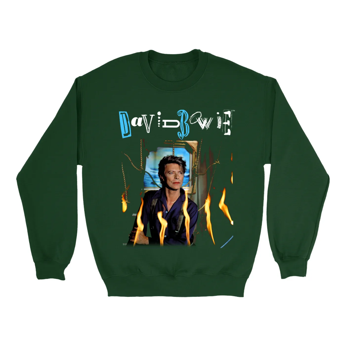 David Bowie Sweatshirt | Never Let Me Down Album Photo And Logo David Bowie Sweatshirt