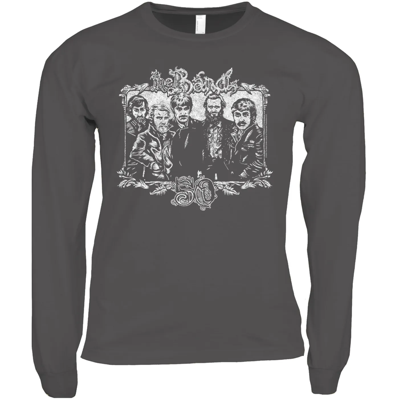 The Band Long Sleeve Shirt | 50th Anniversary Logo White Distressed The Band Shirt