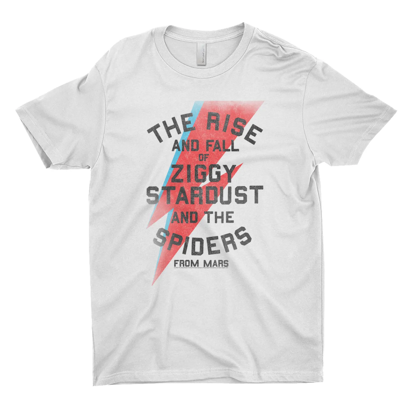 David Bowie T-Shirt | The Rise And Fall Of Ziggy Stardust And The Spiders From Mars Lightning Bolt Distressed David Bowie Shirt (Merchbar Exclusive)