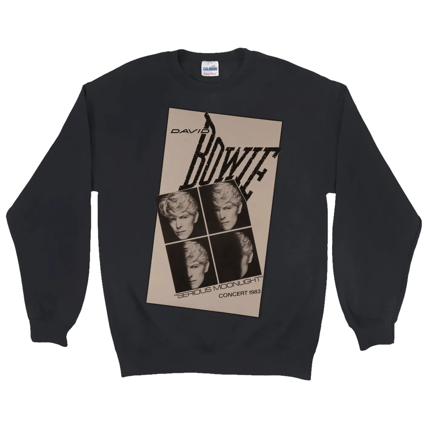 David Bowie Sweatshirt | Serious Moonlight 1983 Concert Tour Poster David Bowie Sweatshirt