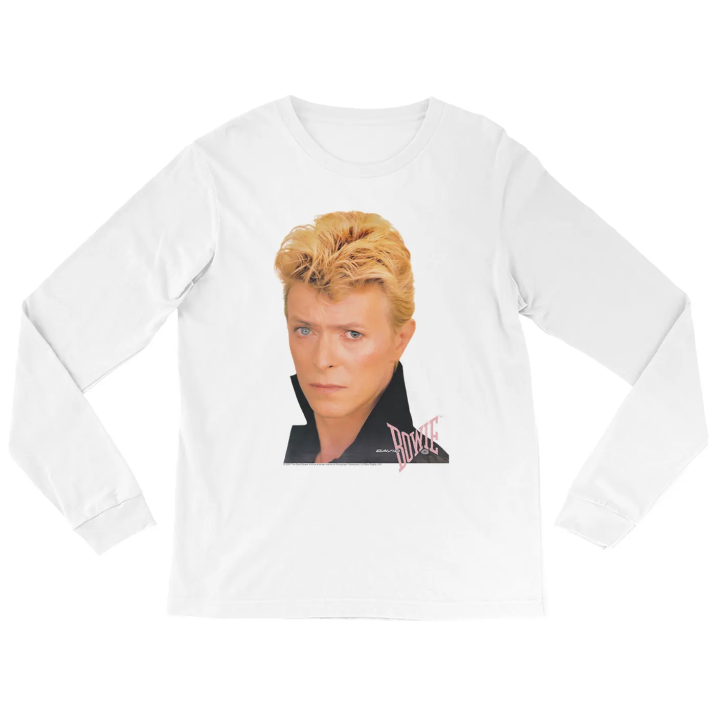 David Bowie Long Sleeve Shirt | David Bowie Color Portrait And Logo David Bowie Shirt