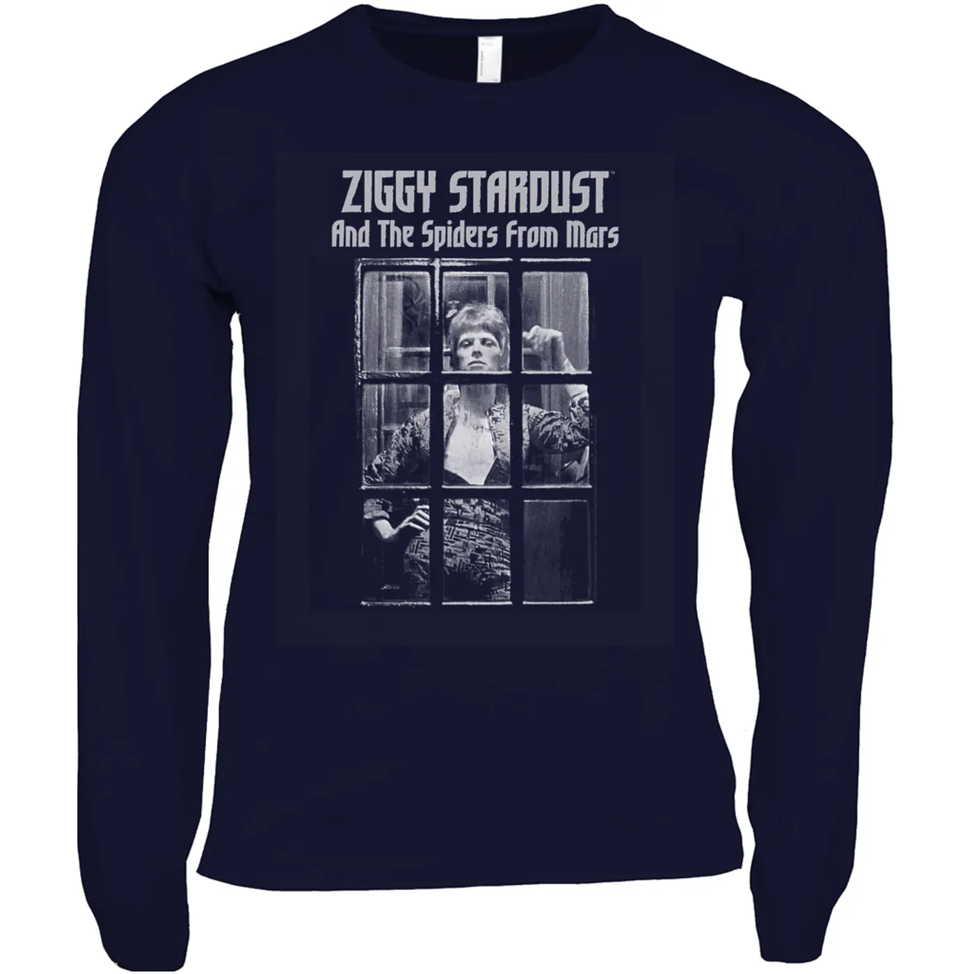 David Bowie Long Sleeve Shirt | Ziggy Stardust And The Spiders From Mars Design White David Bowie Shirt