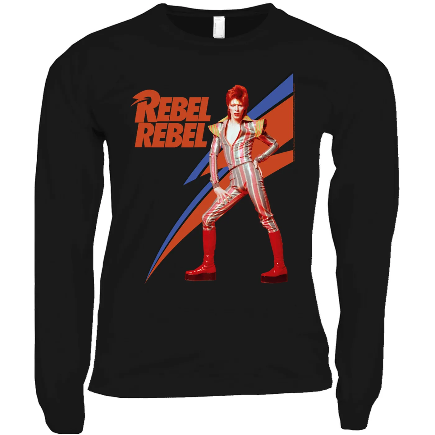 David Bowie Long Sleeve Shirt | Rebel Rebel Aladdin Sane Image David Bowie Shirt