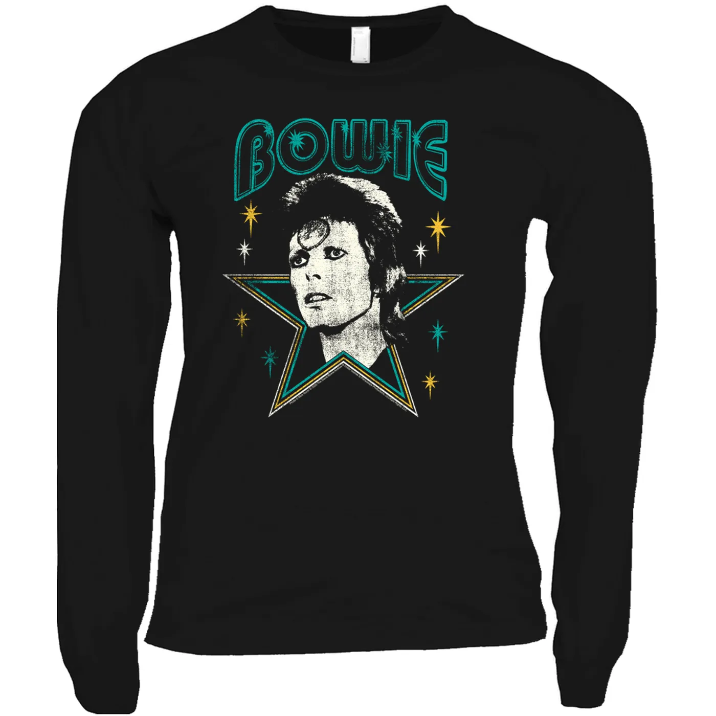 David Bowie Long Sleeve Shirt | Star Power Distressed David Bowie Shirt