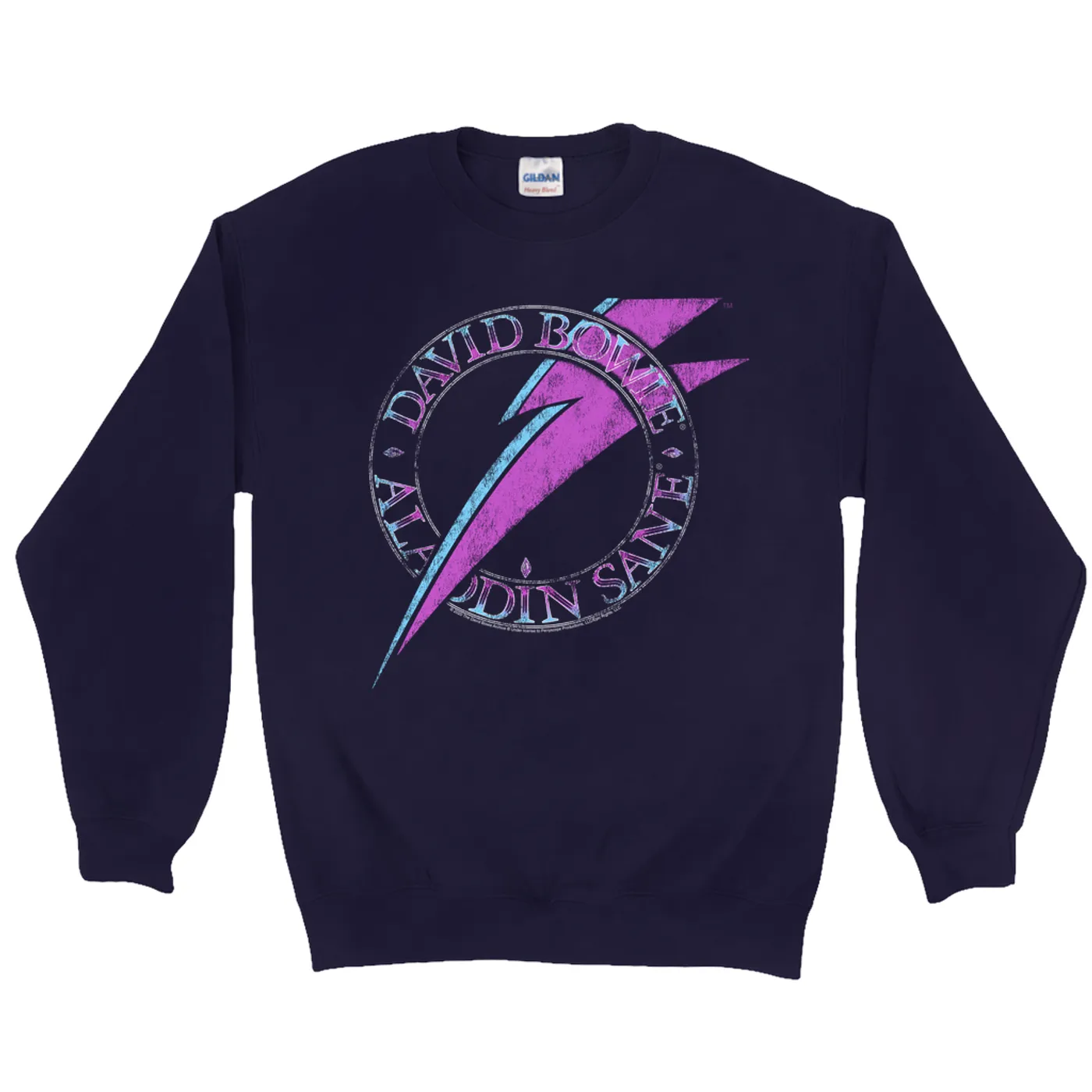David Bowie Sweatshirt | Aladdin Sane Logo Distressed David Bowie Sweatshirt
