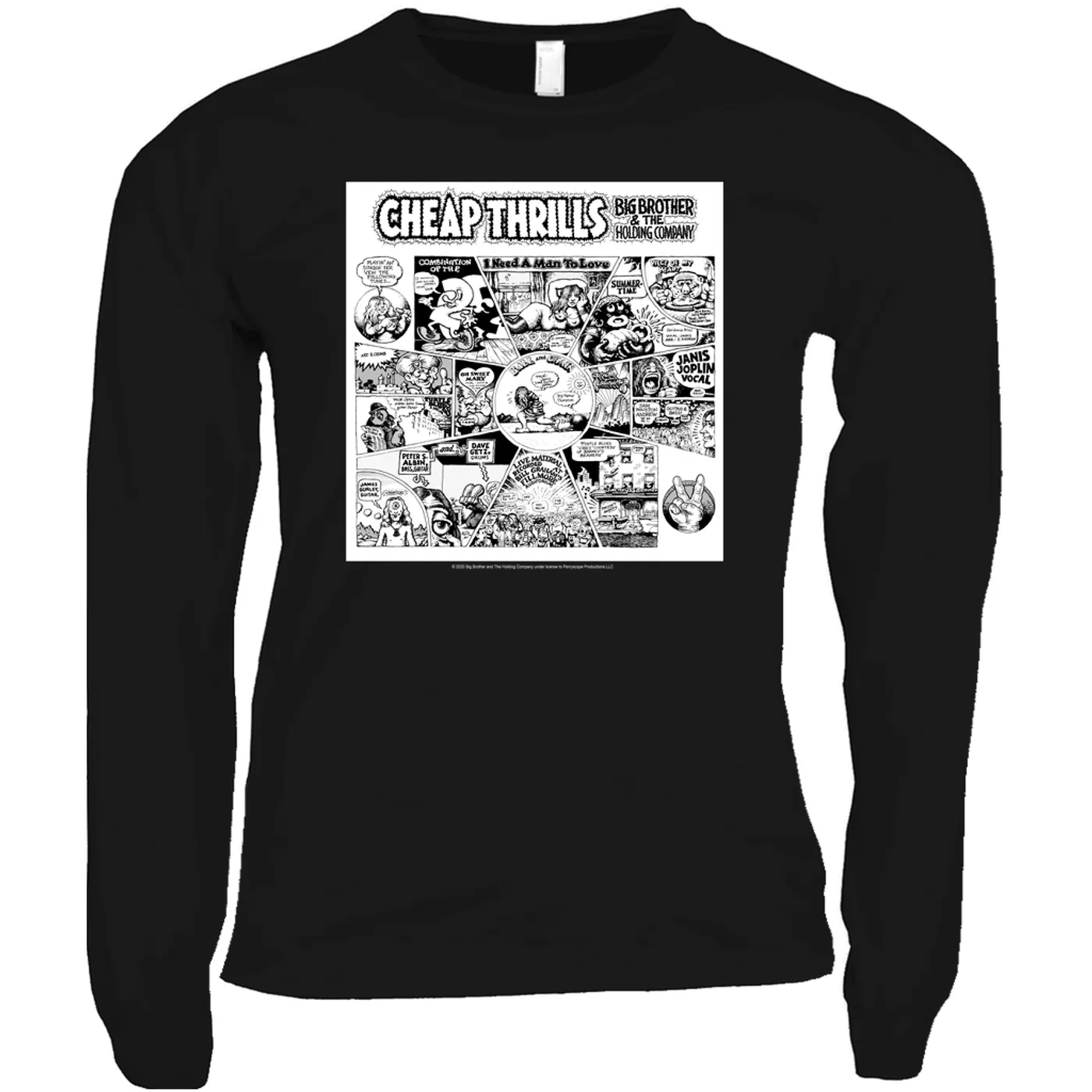 Big Brother & The Holding Company Long Sleeve Shirt | Black and White Cheap Thrills Big Brother and The Holding Company Shirt