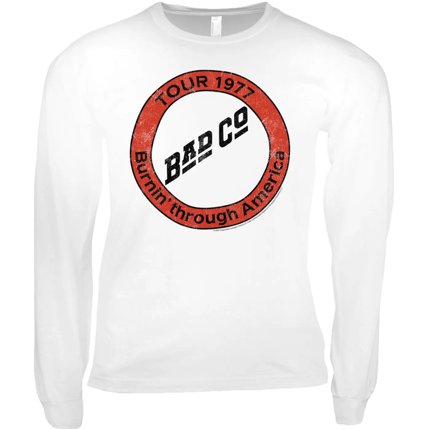 Bad Company Long Sleeve Shirt | Burnin Sky Tour 1977 Distressed Bad Company Shirt
