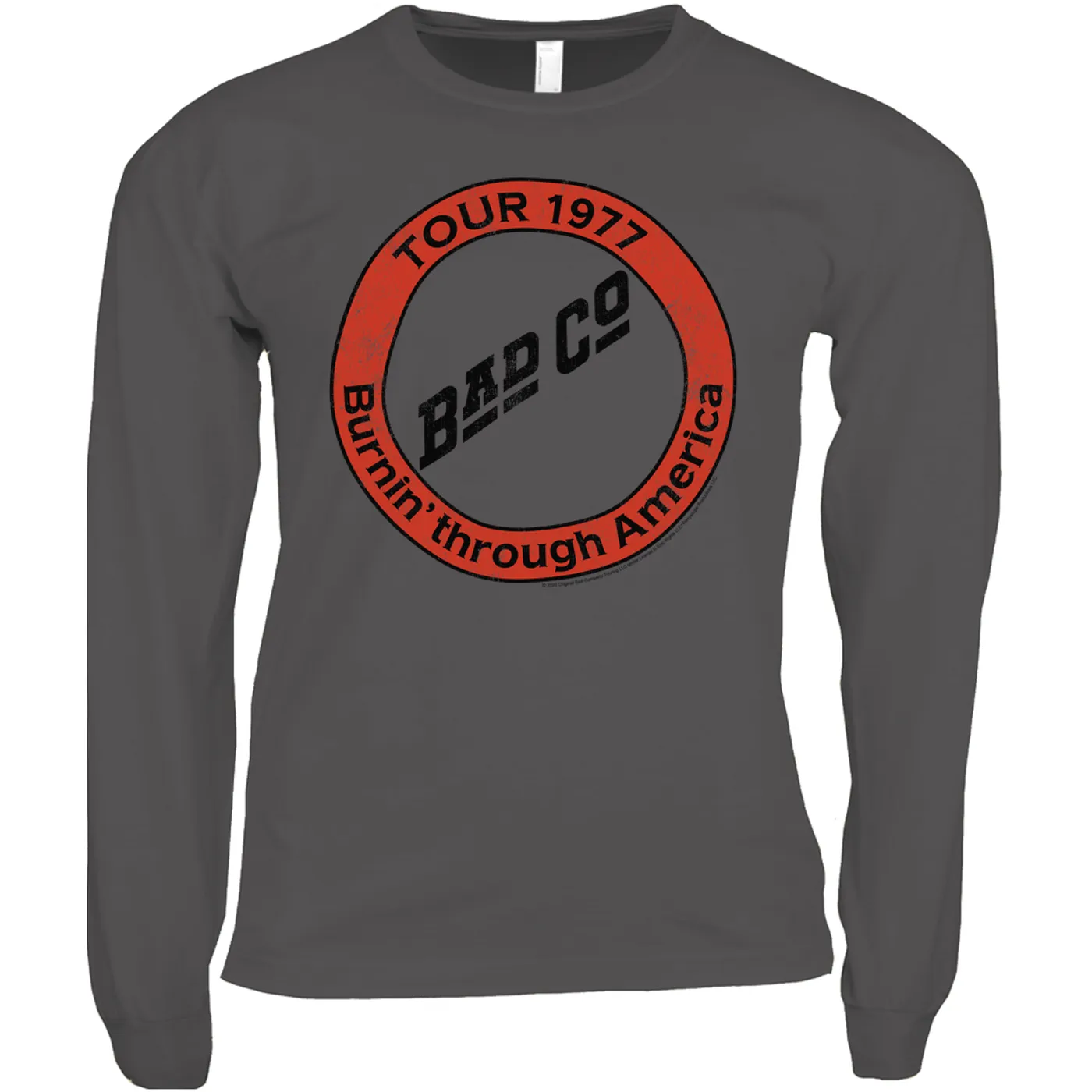 Bad Company Long Sleeve Shirt | Burnin Sky Tour 1977 Distressed Bad Company Shirt
