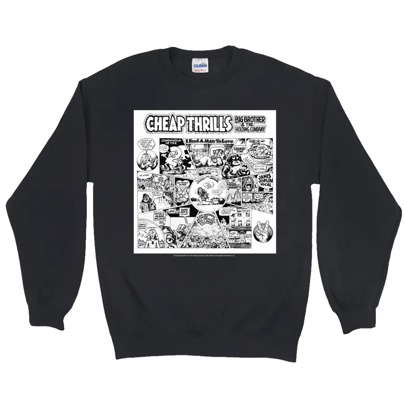 Big Brother & The Holding Company Sweatshirt | Black and White Cheap Thrills Big Brother and The Holding Company Sweatshirt