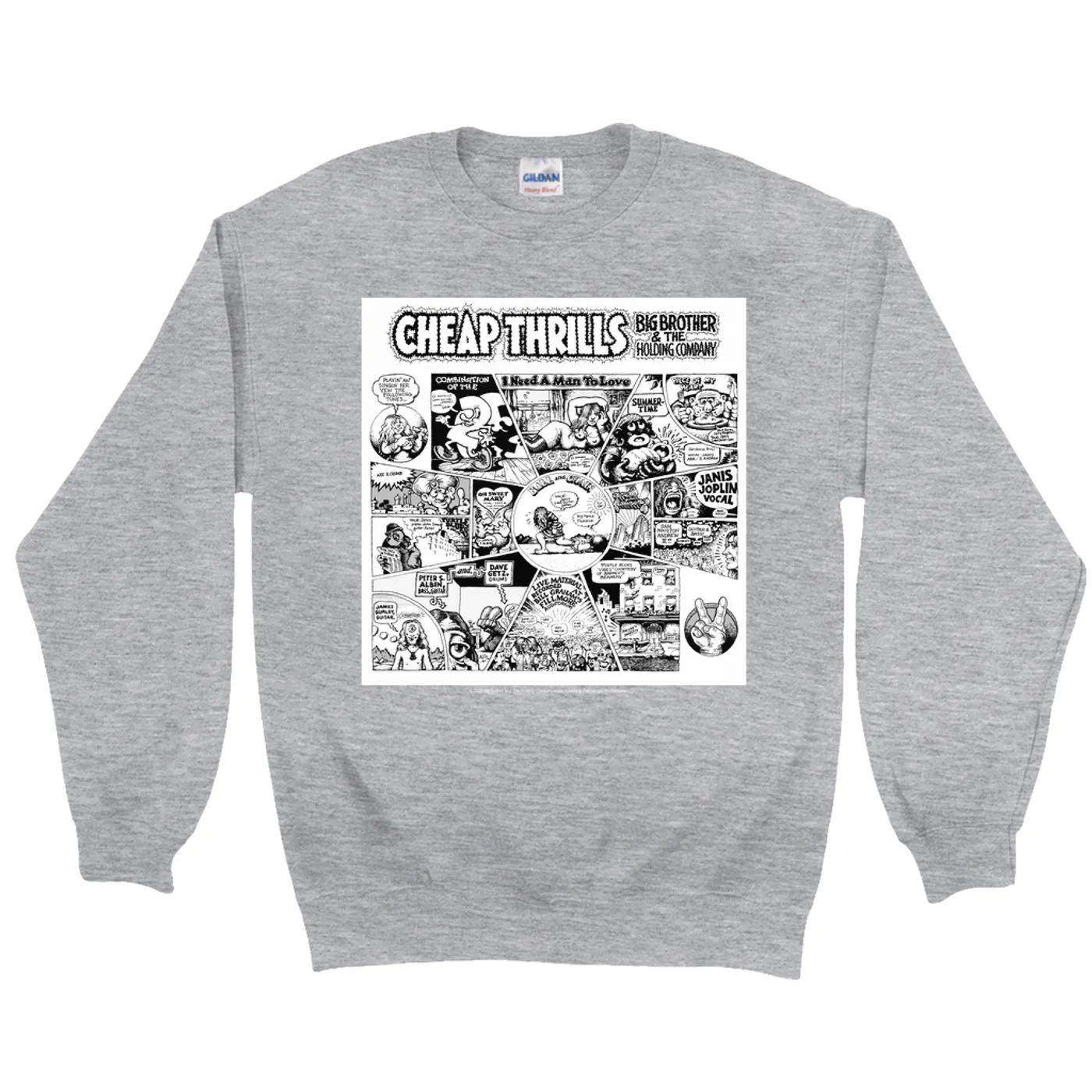 Big Brother & The Holding Company Sweatshirt | Black and White Cheap Thrills Big Brother and The Holding Company Sweatshirt