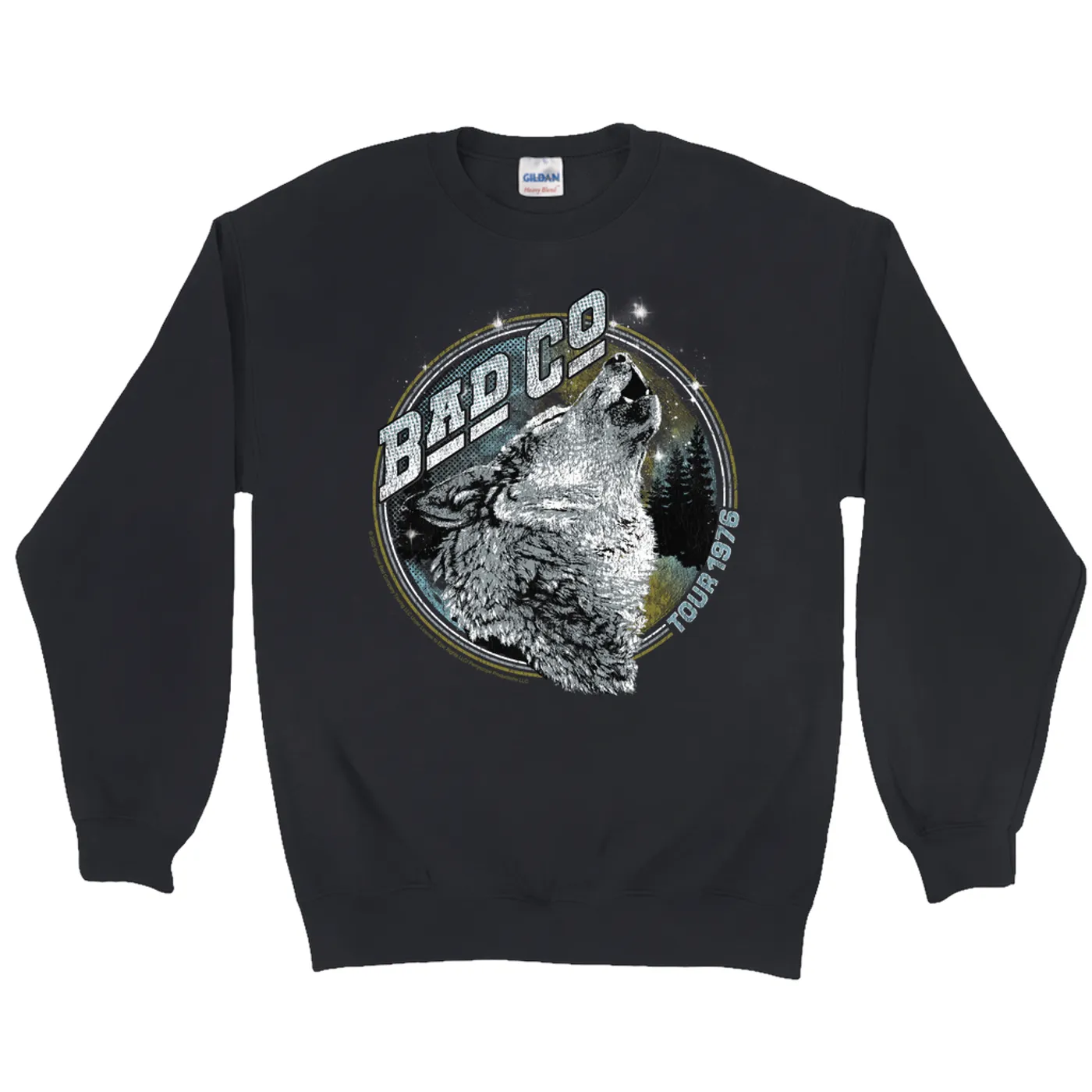 Bad Company Sweatshirt | Wolf Pack Tour 1976 Distressed Bad Company Sweatshirt