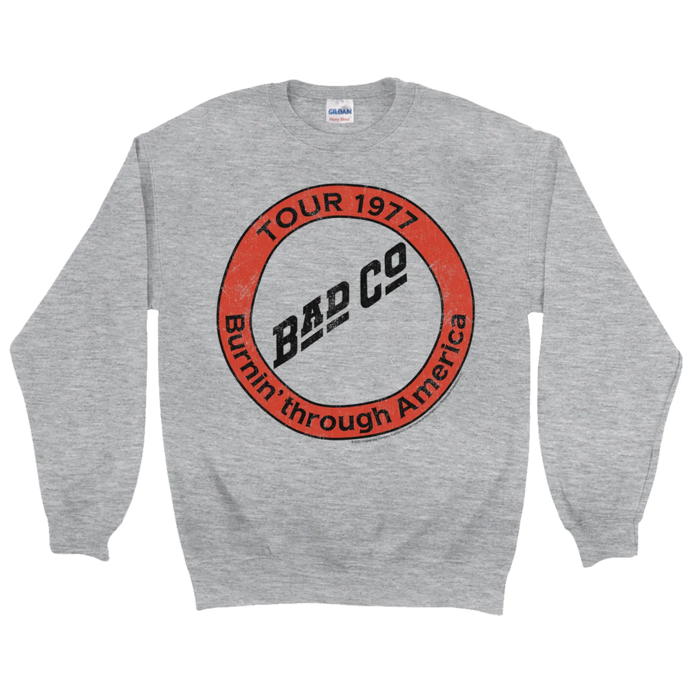 Bad Company Sweatshirt | Burnin Sky Tour 1977 Distressed Bad Company Sweatshirt