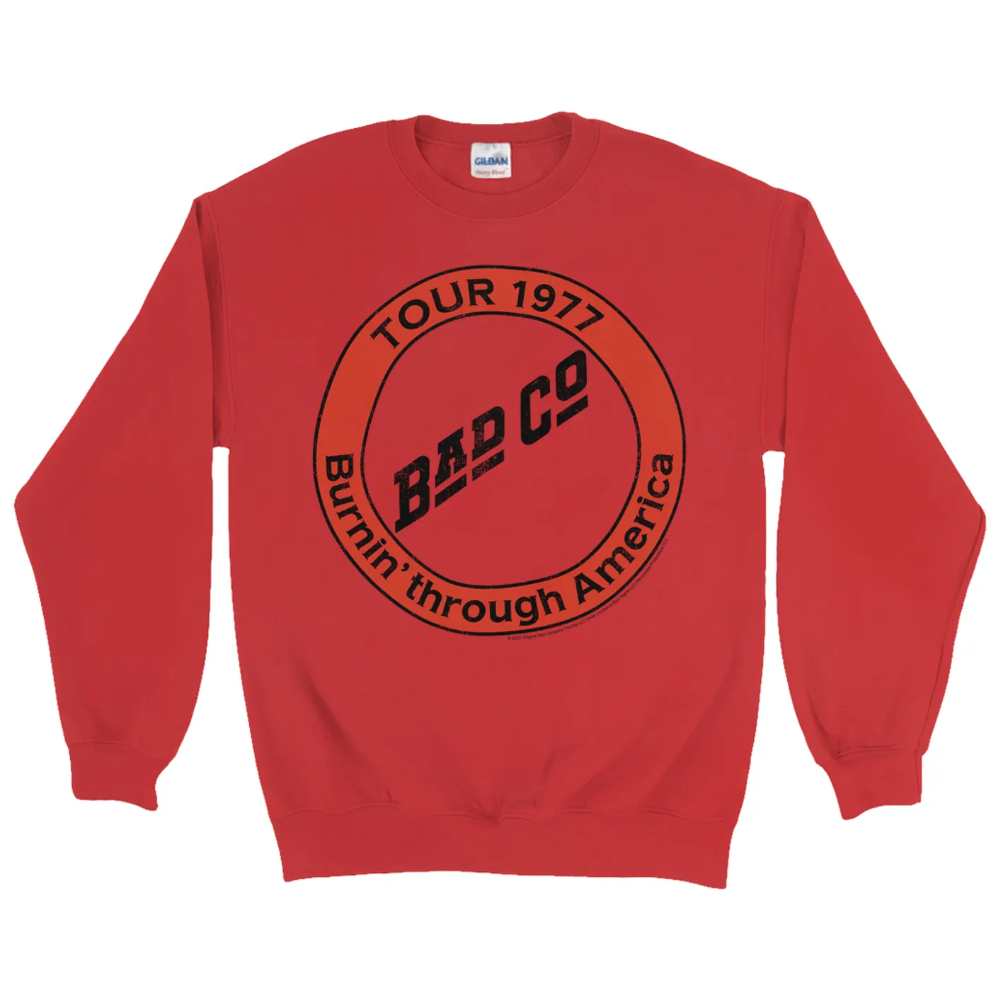 Bad Company Sweatshirt | Burnin Sky Tour 1977 Distressed Bad Company Sweatshirt