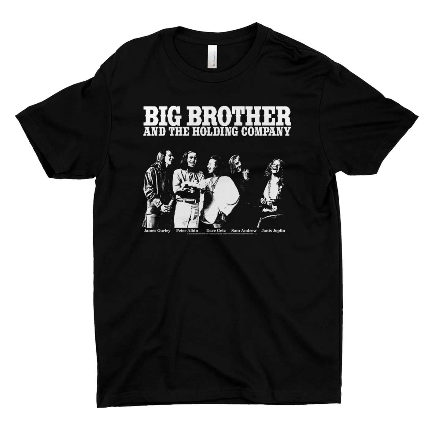 Big Brother & The Holding Company Big Brother and The Holding Co. T-Shirt | Featuring Janis Joplin Black and White Photo Big Brother and The Holding Co. Shirt (Merchbar Exclusive)