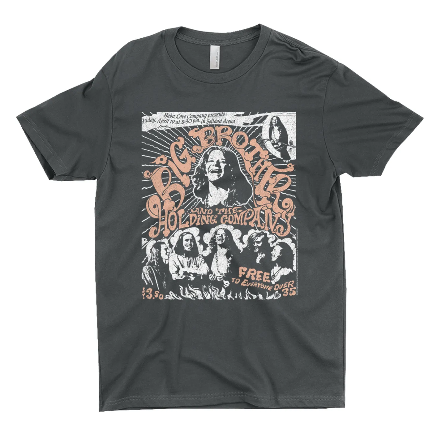 Big Brother & The Holding Company Big Brother and The Holding Co. T-Shirt | Featuring Janis Joplin Fresno Concert Flyer Big Brother and The Holding Co. Shirt