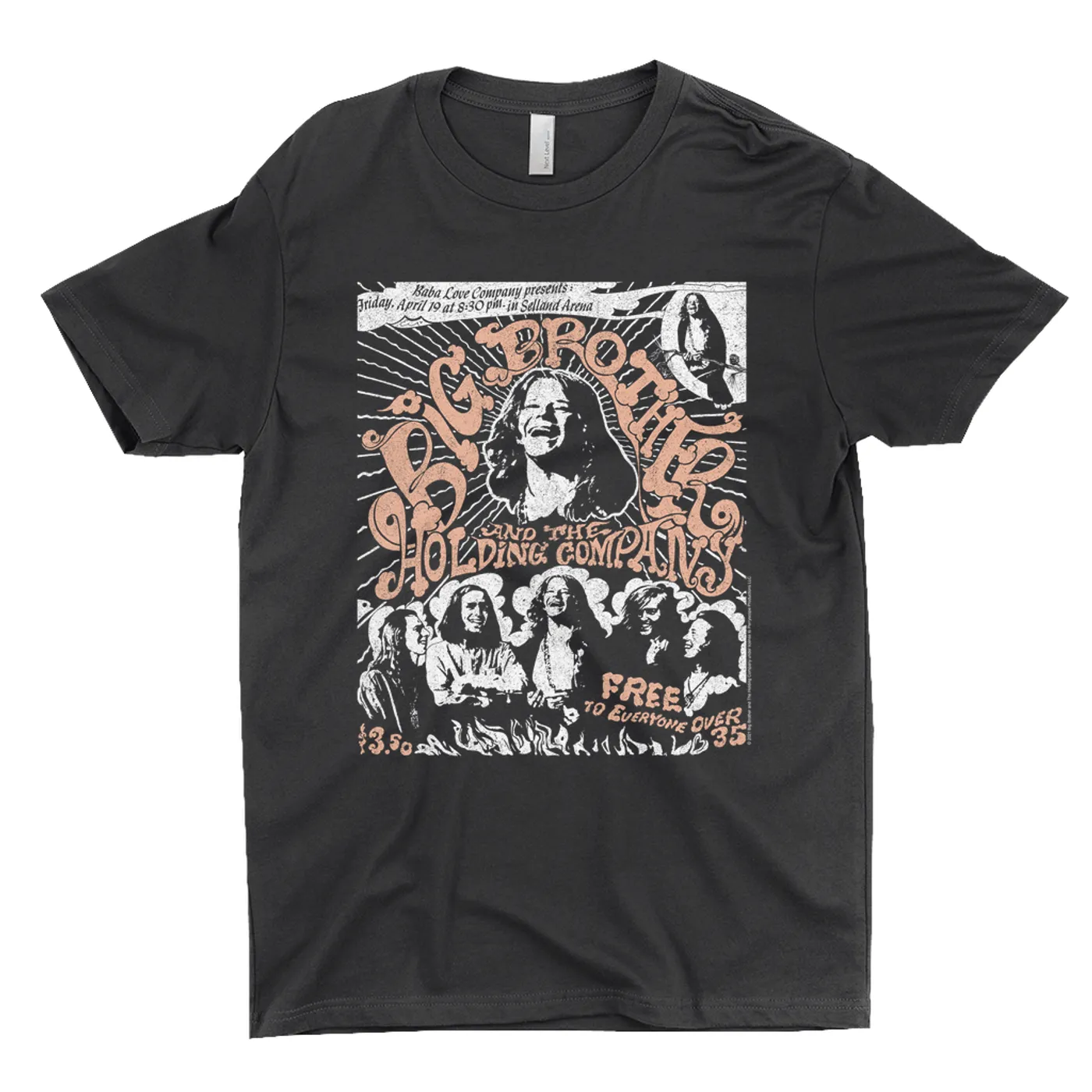 Big Brother & The Holding Company Big Brother and The Holding Co. T-Shirt | Featuring Janis Joplin Fresno Concert Flyer Big Brother and The Holding Co. Shirt