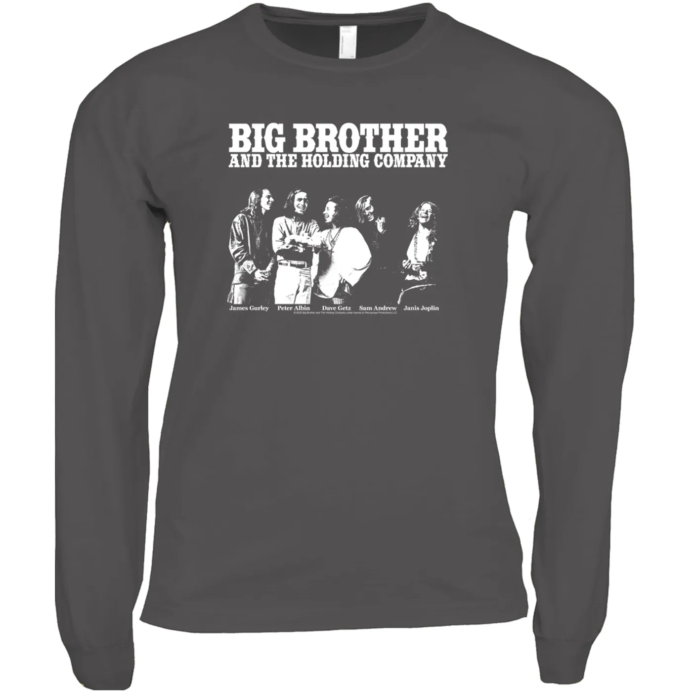 Big Brother & The Holding Company Big Brother and The Holding Co. Long Sleeve Shirt | Featuring Janis Joplin Black and White Photo Big Brother and The Holding Co. Shirt (Merchbar Exclusive)