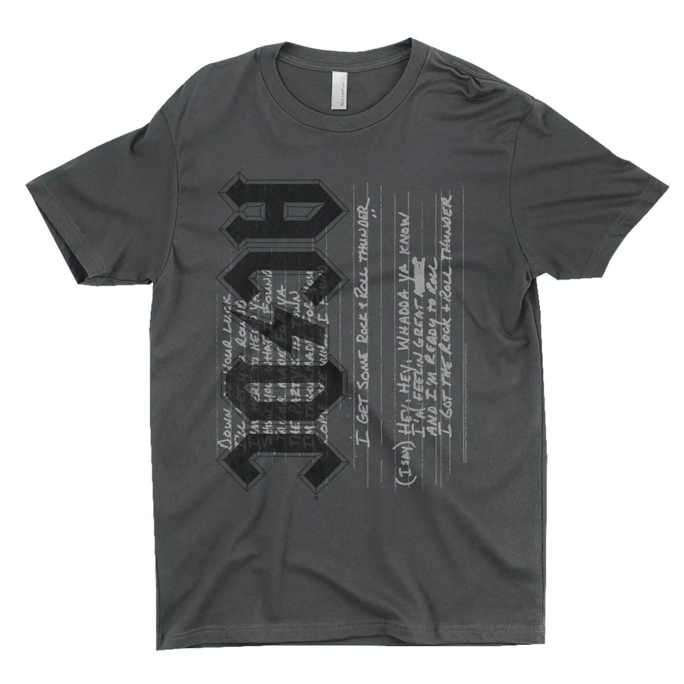 AC/DC T-Shirt | Rock N' Roll Thunder Lyrics Image ACDC Shirt