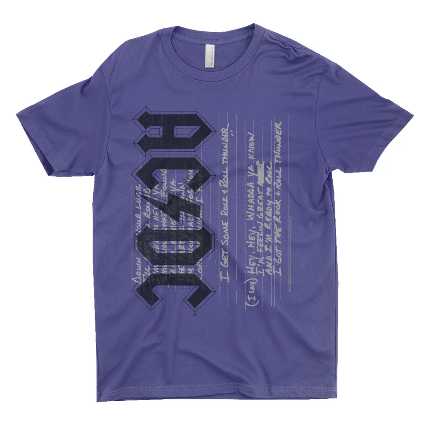 AC/DC T-Shirt | Rock N' Roll Thunder Lyrics Image ACDC Shirt