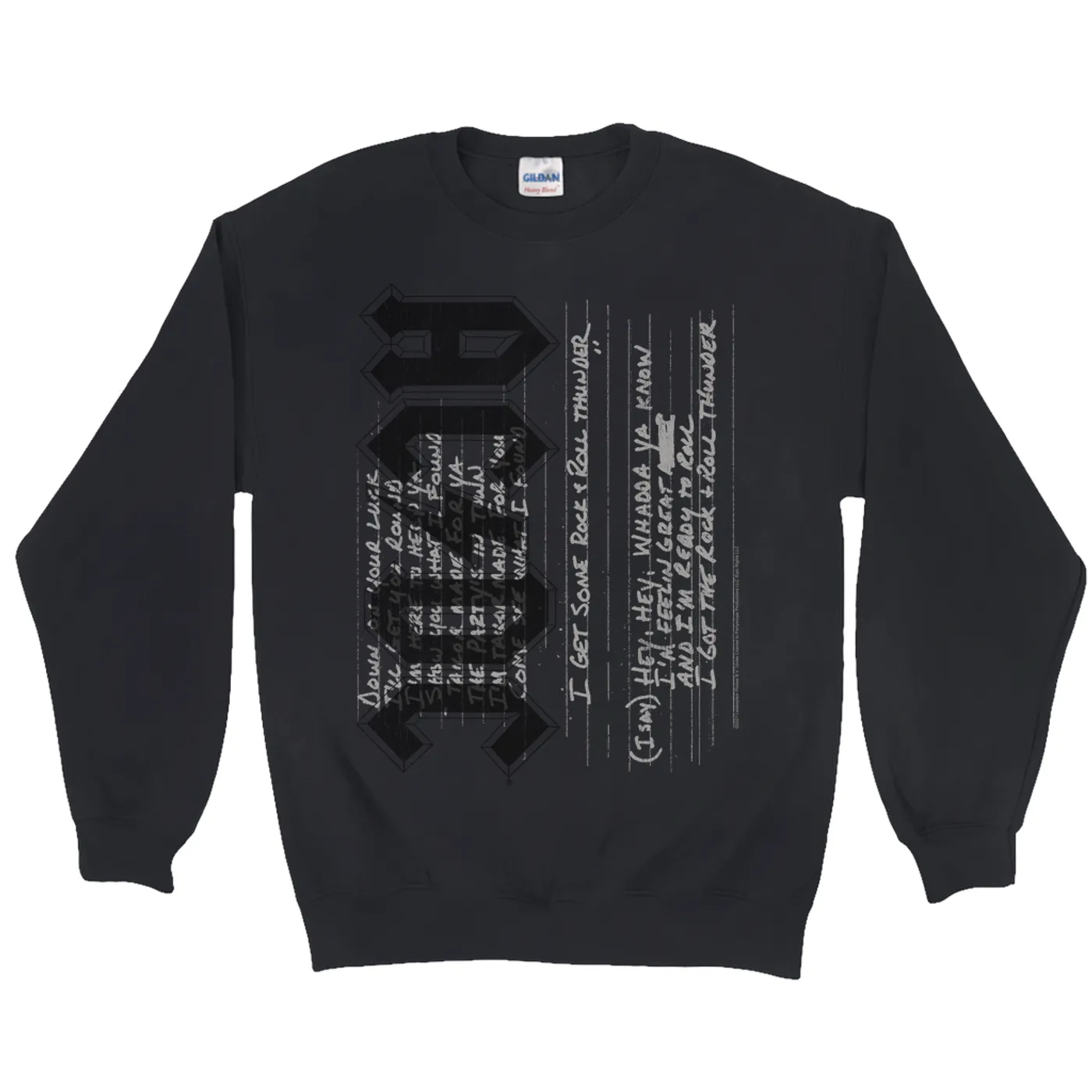 AC/DC Sweatshirt | Rock N' Roll Thunder Lyrics Image ACDC Sweatshirt