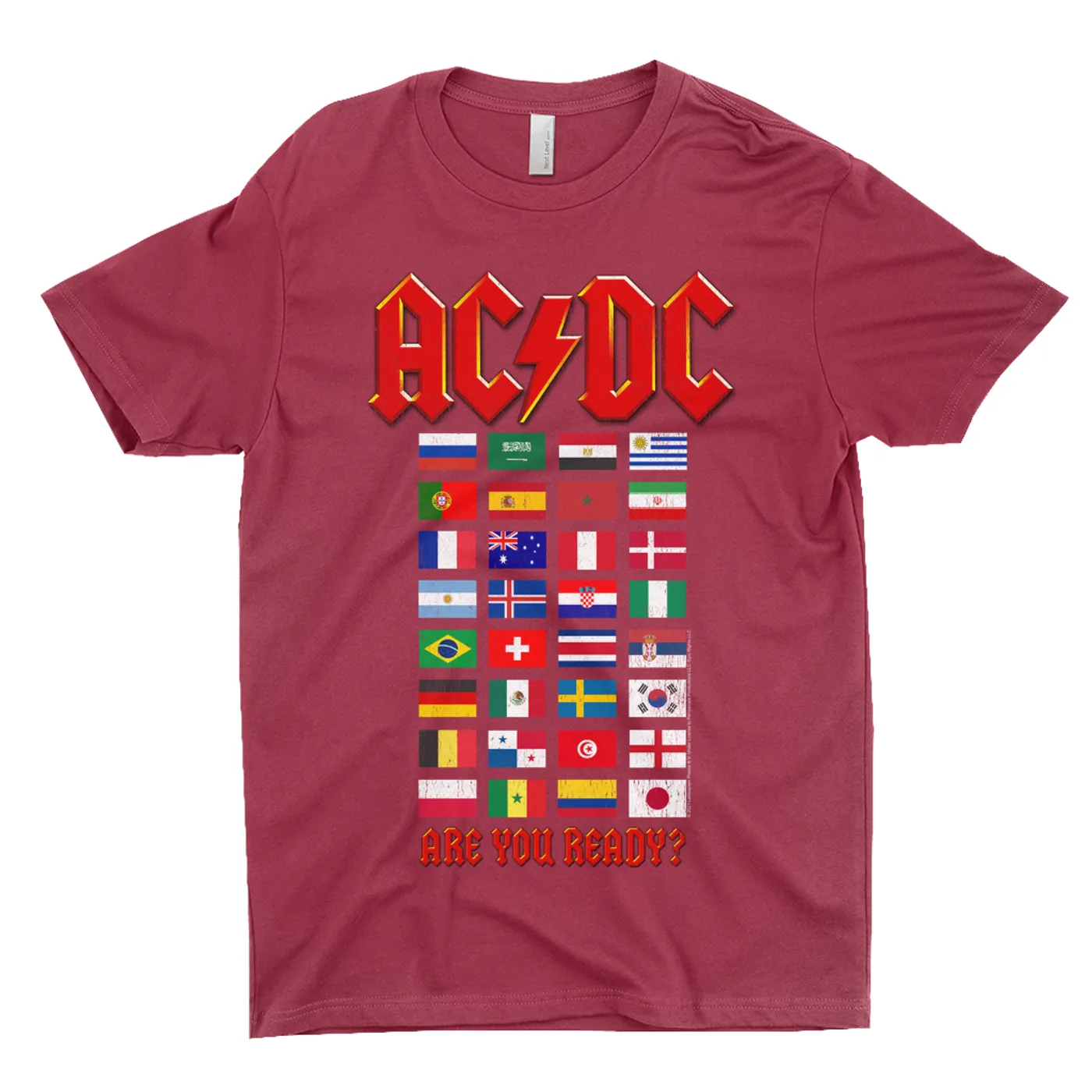 AC/DC T-Shirt | Are You Ready Tour Destination Flags ACDC Shirt