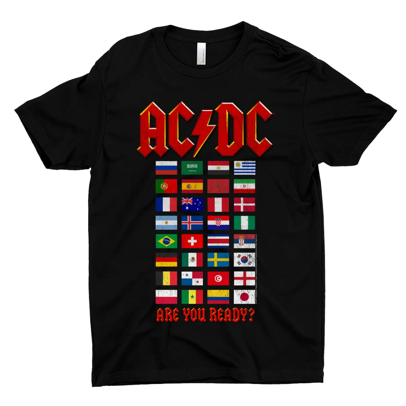 AC/DC T-Shirt | Are You Ready Tour Destination Flags ACDC Shirt