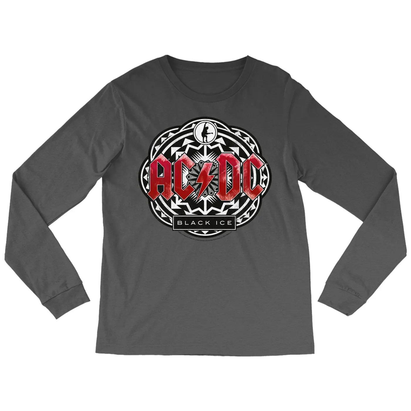 AC/DC Long Sleeve Shirt | Black Ice Red Design ACDC Shirt (Merchbar Exclusive)