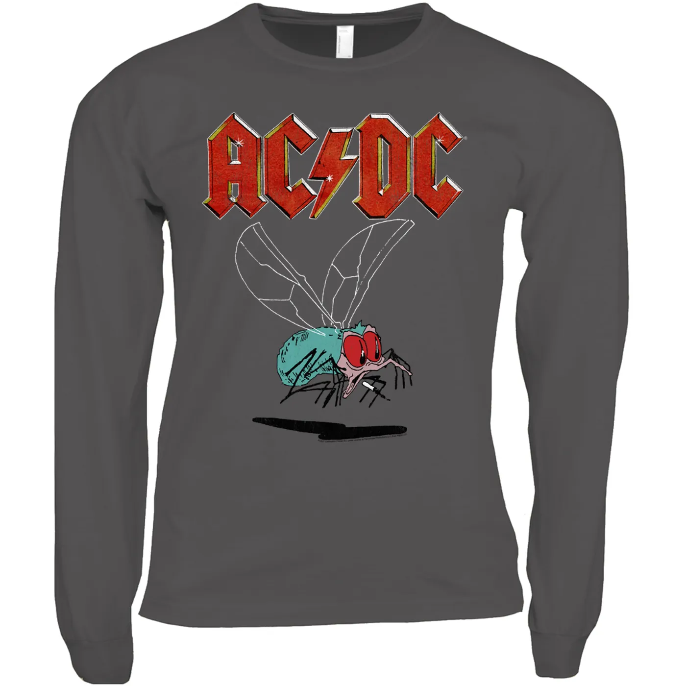 AC/DC Long Sleeve Shirt | Fly On The Wall Tour Design Distressed ACDC Shirt