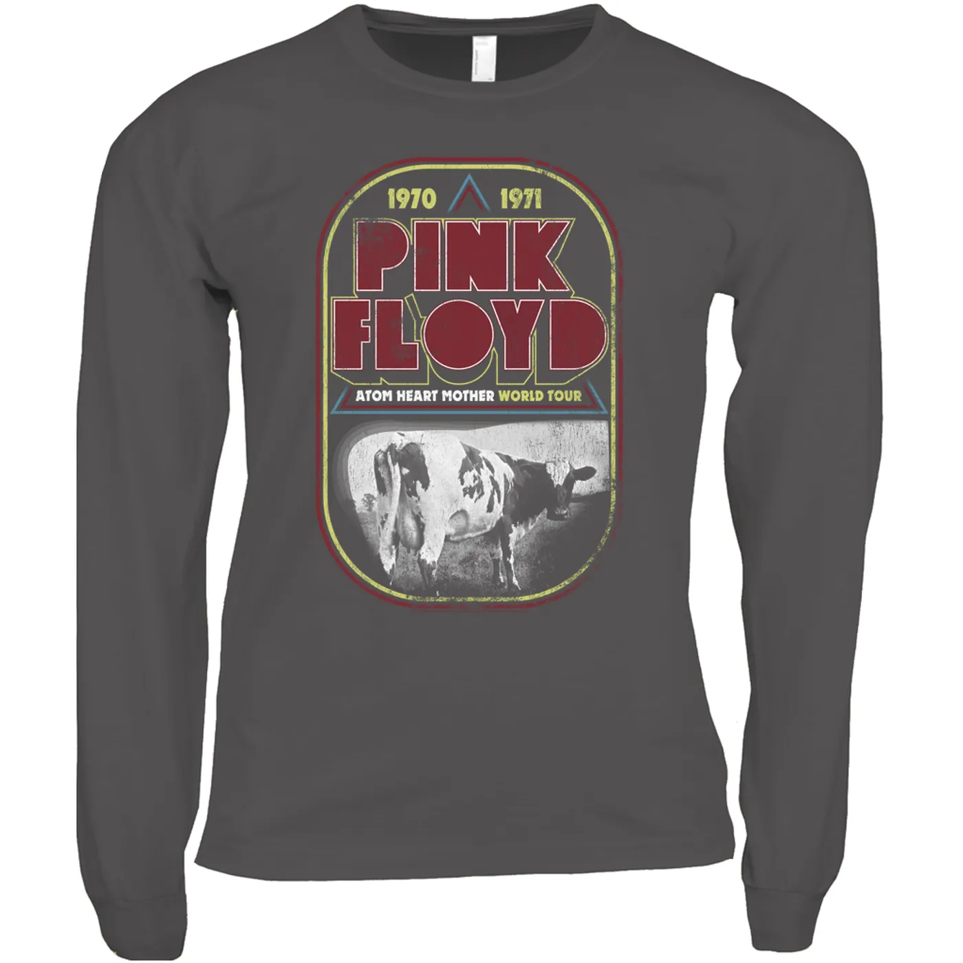 Pink Floyd Long Sleeve Shirt | Atom Heart Mother World Tour Design Distressed Pink Floyd Shirt
