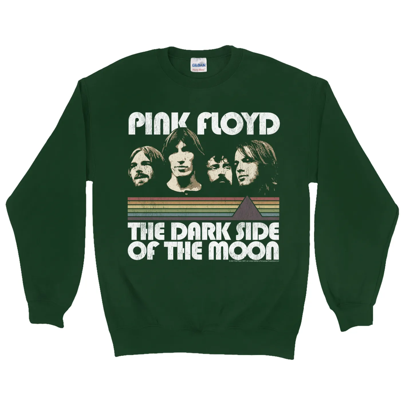 Pink Floyd Sweatshirt | Dark Side Of The Moon Retro Design Distressed Pink Floyd Sweatshirt