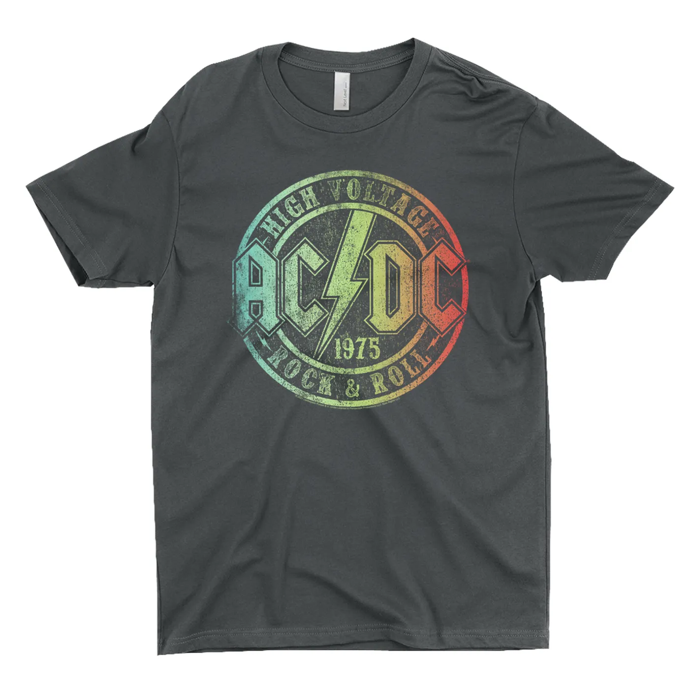 AC/DC T-Shirt | Rock & Roll 1975 Rainbow Design Distressed ACDC Shirt