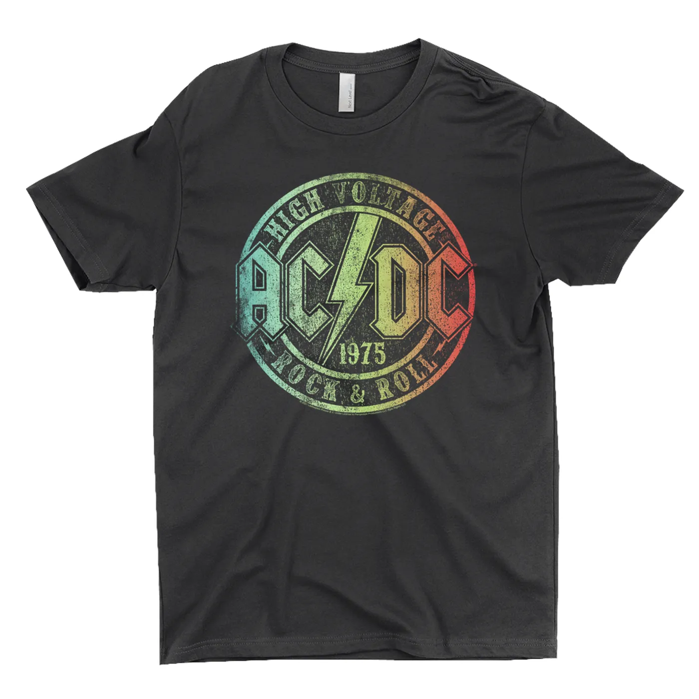 AC/DC T-Shirt | Rock & Roll 1975 Rainbow Design Distressed ACDC Shirt
