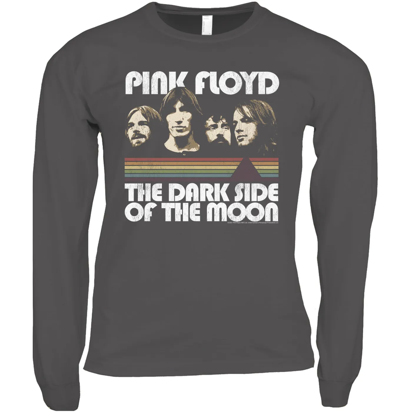 Pink Floyd Long Sleeve Shirt | Dark Side Of The Moon Retro Design Distressed Pink Floyd Shirt
